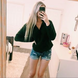 Green Sherpa Quarter Zip